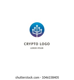 logo for mining company. Cryptocurrency. miner. blockchain. 