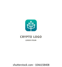 logo for mining company. Cryptocurrency. miner. blockchain. 