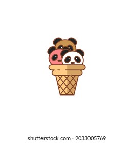 logo a mix between ice cream and panda