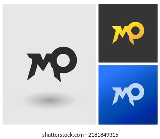 Logo MO letter shape initial, mobile app button