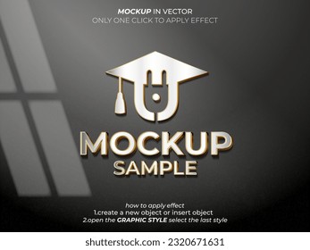 logo mockup on wall vector template