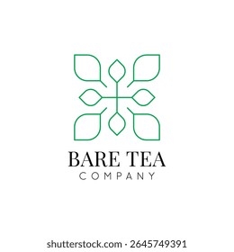 logo modele of a unique leaf line art