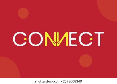 Logo modern dan minimalis dengan konsep 'Connect', menggambarkan hubungan, koneksi, dan jaringan