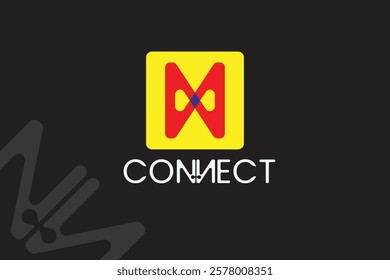 Logo modern dan minimalis dengan konsep 'Connect', menggambarkan hubungan, koneksi, dan jaringan