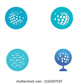 Logo of modern digital tech world, global or tech planet, and digital tech protection. Logo with vector concept.