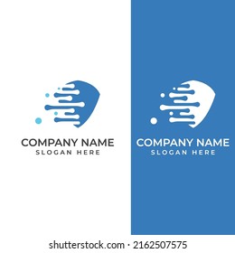Logo of modern digital tech world, global or tech planet, and digital tech protection. Logo with vector concept.