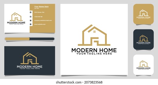 logo modern home vector for construction, home, real estate, building, property. Minimal awesome trendy professional logo design template and business card design