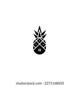 Logotipo del hogar de piña moderno, ilustración vectorial
