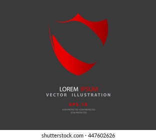 logo modern security company. vector red shield for protection, illustration
