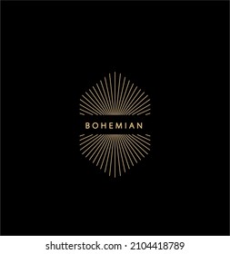 Logo in a modern style. Vector linear icon. Boho characters - sun logo design templates - abstract design elements for decoration in modern minimalist style for social media posts, stories.