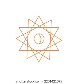Logo in a modern style. Vector linear icon. Boho characters - solar logo design templates - abstract design elements for modern minimalist style social media posts and stories