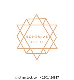 Logo in a modern style. Vector linear icon. Boho characters - solar logo design templates - abstract design elements for modern minimalist style social media posts and stories
