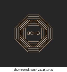 Logo in a modern style. Vector linear icon. Boho characters - sun logo design templates - abstract design elements for decoration in modern minimalist style for social media posts, stories.