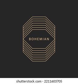 Logo in a modern style. Vector linear icon. Boho characters - sun logo design templates - abstract design elements for decoration in modern minimalist style for social media posts, stories.
