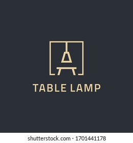 Logo with a modern symbol in a table lamp design.