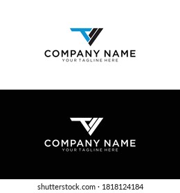 logo modern t and v creative abstract identity company.