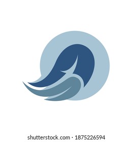 Logotipo de onda moderna, hoja azul