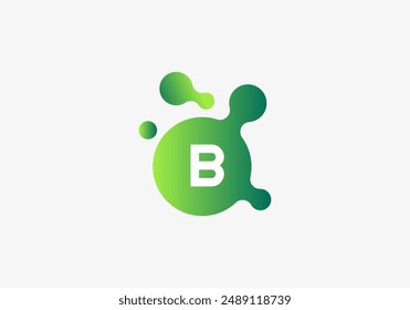 Logo Molecule particle Letter B, Science, Bio and Chemical logo identity. Editable file