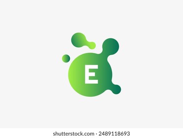 Logo Molecule particle Letter E, Science, Bio and Chemical logo identity. Editable file