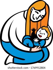 mamá del logo y bebé, imagen vectorial