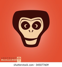 Logo Monkey for corporate identity. Symbol of the year monkey. Vector design illustration.