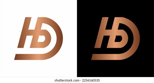 Logo mono gram gold gradient black and white background