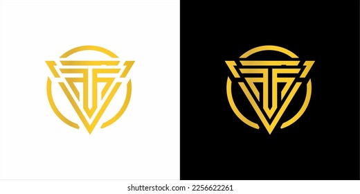 logo mono gram gold gradient black in white background