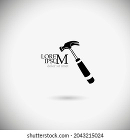 Logo monochrome hammer. Vector illustration