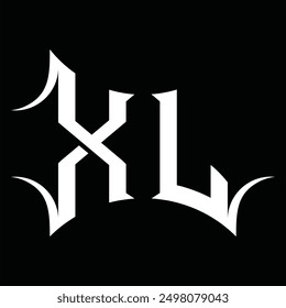 Logo monogram with abstract shape black background design template