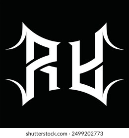 Logo monogram with abstract shape black background design template