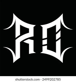 Logo monogram with abstract shape black background design template