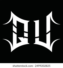 Logo monogram with abstract shape black background design template