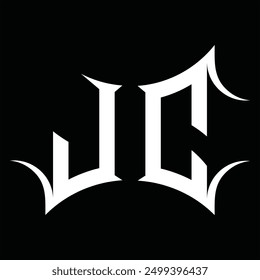 Logo monogram with abstract shape black background design template