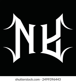 Logo monogram with abstract shape black background design template