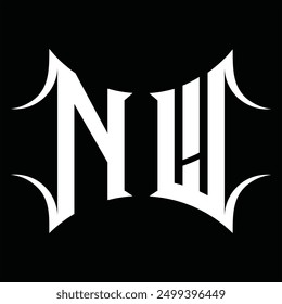 Logo monogram with abstract shape black background design template