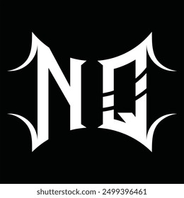 Logotipo monograma con forma abstracta Plantilla de diseño de fondo negro