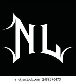 Logo-Monogramm mit abstrakter Form, schwarzer Hintergrund, Designvorlage
