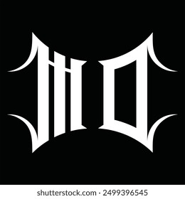 Logo monogram with abstract shape black background design template
