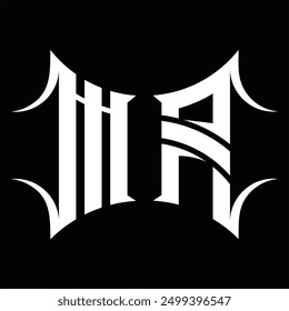 Logo monogram with abstract shape black background design template