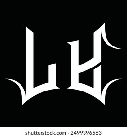 Logo monogram with abstract shape black background design template