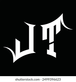 Logo monogram with abstract shape black background design template