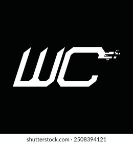 Logo monogram abstract speed technology black background design template