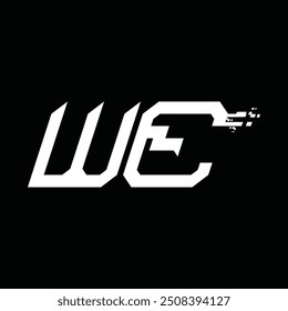 Logotipo monograma tecnología de velocidad abstracta Plantilla de diseño de fondo negro