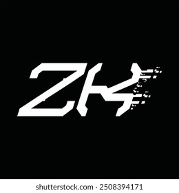 Logo monogram abstract speed technology black background design template
