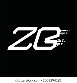 Logo Monogramm abstrakte Geschwindigkeit Technologie schwarzen Hintergrund Design-Vorlage