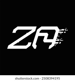 Logo monogram abstract speed technology black background design template