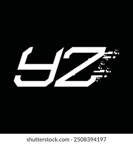 Logo monogram abstract speed technology black background design template