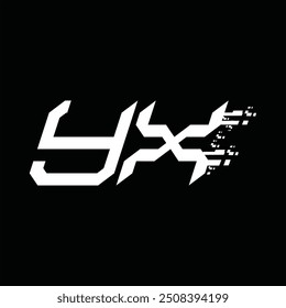 Logo monogram abstract speed technology black background design template