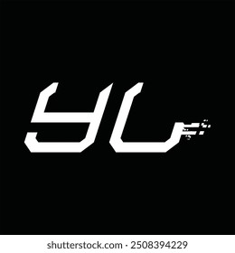 Logo monogram abstract speed technology black background design template