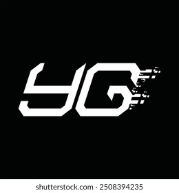 Logo monogram abstract speed technology black background design template